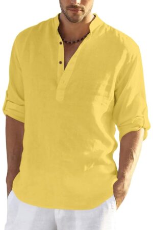 The Luxury Spot Men's Cotton Blend Full Sleeve YELLOW