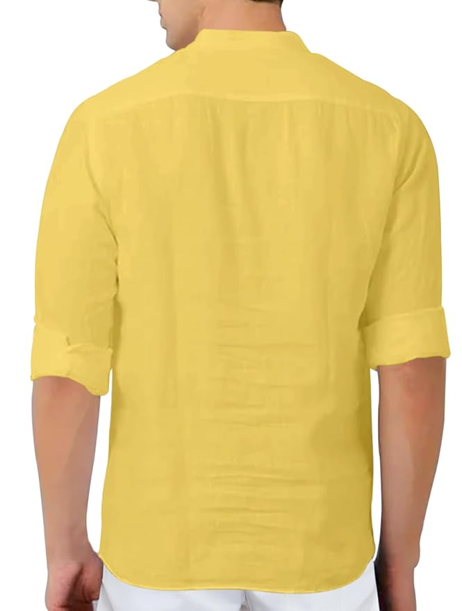 The Luxury Spot Men's Cotton Blend Full Sleeve YELLOW - Image 2