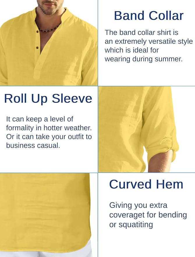 The Luxury Spot Men's Cotton Blend Full Sleeve YELLOW - Image 4