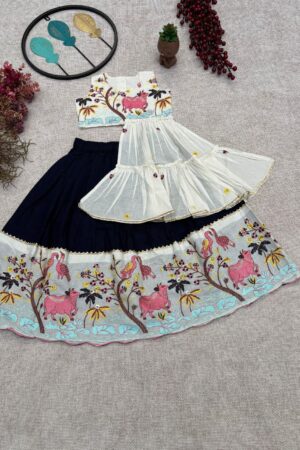 POUR KHADI LEHENGA CHOLI ( 0.6 Month to 15 Year ) and ( S, M, L, XL, XXL(TOP LENGTH 15 AND BOTTOM LENGTH 41) )