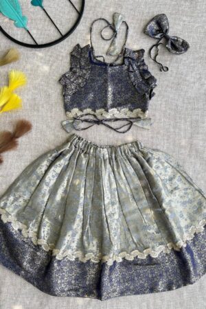 BROCADE REVERSIBLE SKIRT WITH TOP( 0.6 Month to 15 Year )