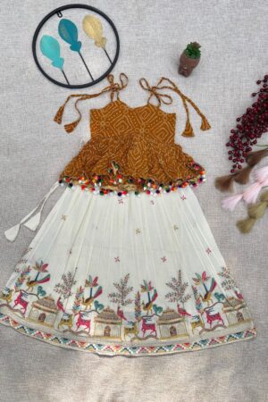 POUR COTTON SKIRT WITH POUR GEORGETTE ANRAKHA TOP ( 0.6 Month to 15 Year )