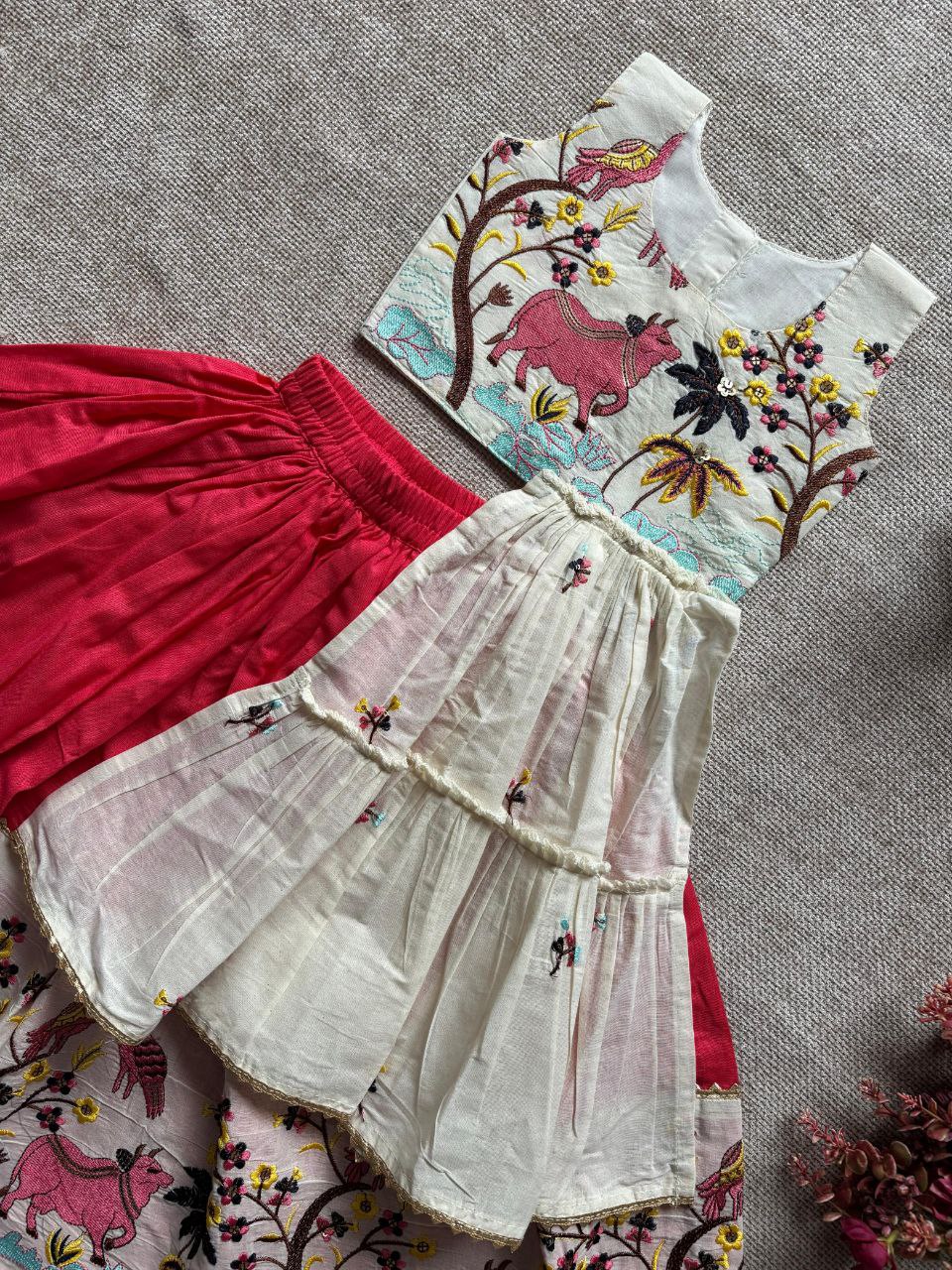 LATEST NAVRATRI COLLECTION POUR KHADI LEHENGA CHOLI ( 0.6 Month to 15 Year ) and ( S, M, L, XL, XXL(TOP LENGTH 15 AND BOTTOM LENGTH 41) ) - Image 5